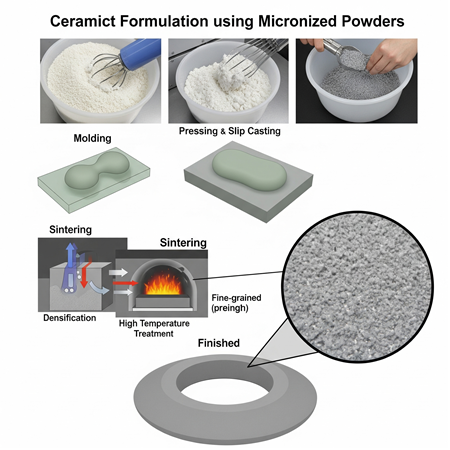 Mikronize Tozlar ile Seramik Formülasyonları