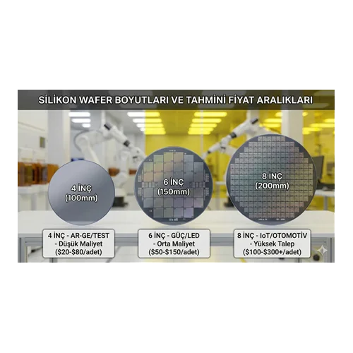 Silikon Wafer Fiyatları ve Boyut Seçenekleri (4", 6", 8")