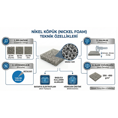 Nikel Köpük (Nickel Foam) Teknik Özellikleri