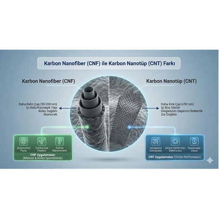 Karbon Nanofiber (CNF) ile Karbon Nanotüp (CNT) Farkı