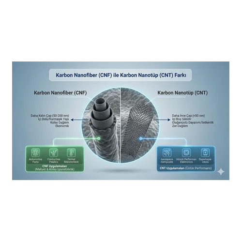 Karbon Nanofiber (CNF) ile Karbon Nanotüp (CNT) Farkı