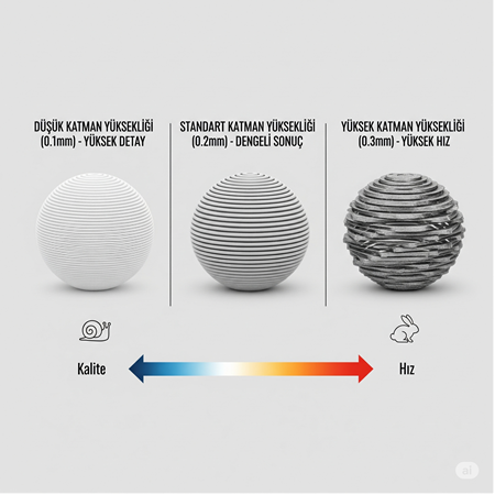 FDM Baskıda Katman Yüksekliği ve Baskı Kalitesi İlişkisi