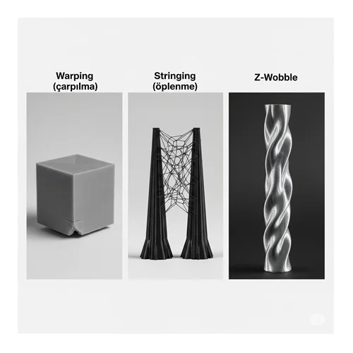 Sık Karşılaşılan FDM Baskı Hataları ve Çözümleri (Warping, Stringing, Z-Wobble)