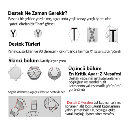 FDM Baskılar İçin Destek (Support) Yapıları: Türleri ve Ayarları