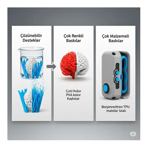 Çift Ekstruderli (Dual Extruder) Yazıcıların Avantajları Nelerdir?