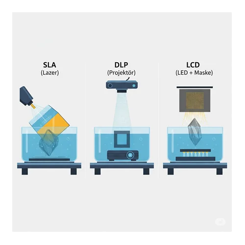 SLA/DLP/LCD (Reçine ile Üretim)