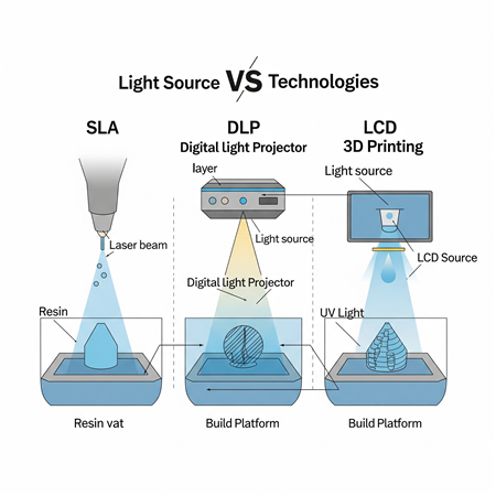 SLA, DLP ve LCD: Reçineli Yazıcı Teknolojileri Arasındaki Farklar Nelerdir?