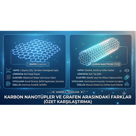 Karbon Nanotüpler ve Grafen Arasındaki Farklar Nelerdir? (Özet Karşılaştırma)