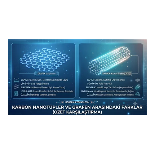 Karbon Nanotüpler ve Grafen Arasındaki Farklar Nelerdir? (Özet Karşılaştırma)