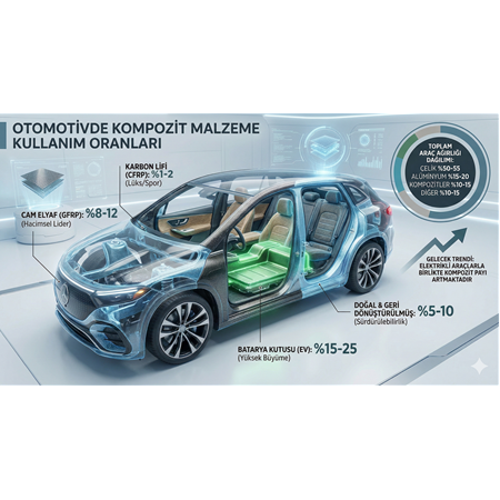 Otomotivde Kompozit Malzeme Kullanım Oranları