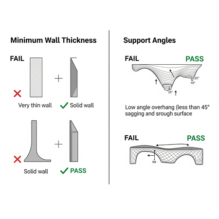 Metal Baskı İçin Tasarım Kuralları: Minimum Duvar Kalınlığı, Destek Açıları