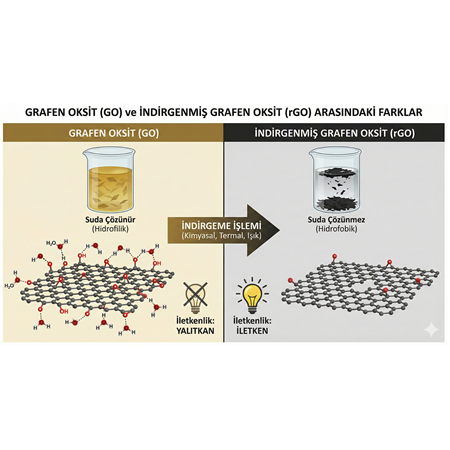 Grafen Oksit (GO) ve İndirgenmiş Grafen Oksit (rGO) Arasındaki Farklar