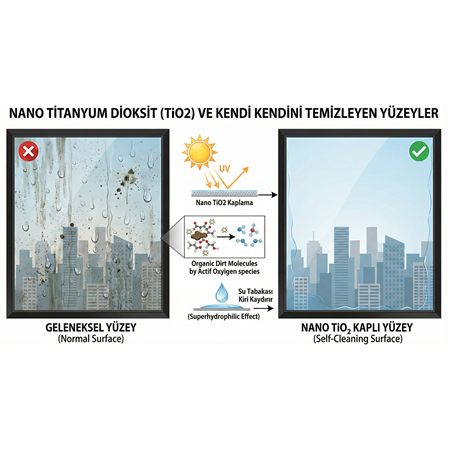 Nano Titanyum Dioksit (TiO2) ve Kendi Kendini Temizleyen Yüzeyler