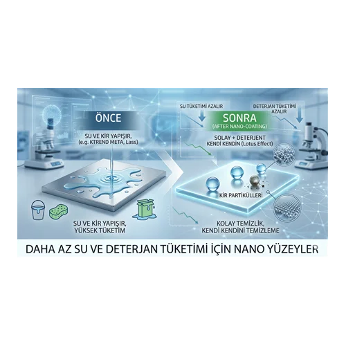 Daha Az Su ve Deterjan Tüketimi İçin Nano Yüzeyler