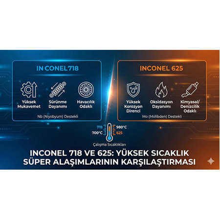 Inconel 718 ve 625: Yüksek Sıcaklık Süper Alaşımlarının Karşılaştırması