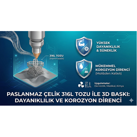 Paslanmaz Çelik 316L Tozu ile 3D Baskı: Dayanıklılık ve Korozyon Direnci