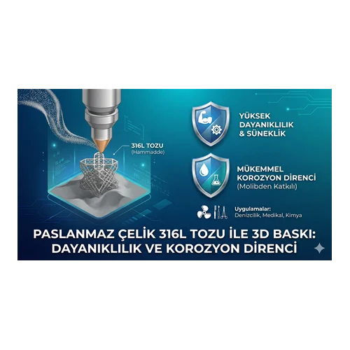 Paslanmaz Çelik 316L Tozu ile 3D Baskı: Dayanıklılık ve Korozyon Direnci