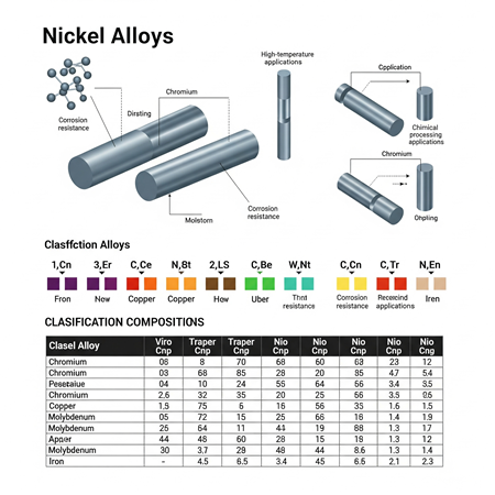Kimyasal Bileşimlerine Göre Nikel Alaşımlarının Sınıflandırılması