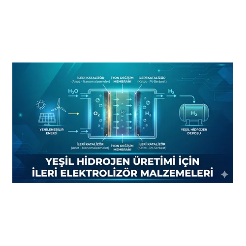 Yeşil Hidrojen Üretimi İçin İleri Elektrolizör Malzemeleri