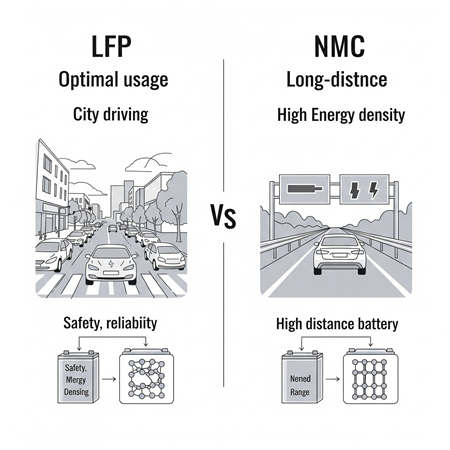 LFP Batarya ile NMC Batarya: Şehir İçi ve Uzun Yol Farkı