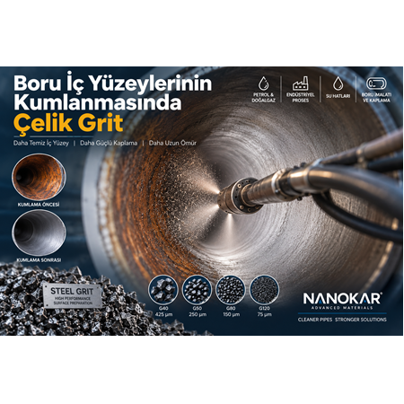 Boru İç Yüzeylerinin Kumlanmasında Çelik Grit