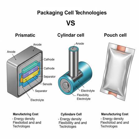 Batarya Hücre Paketleme Teknolojileri: Prizmatik, Silindirik, Pouch