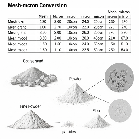 Mesh-Mikron Dönüşüm Tablosu: Hangi Toz Ne Kadar İnce?