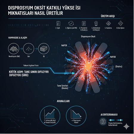 Disprosyum Oksit Katkılı Yüksek Isı Mıknatısları Nasıl Üretilir