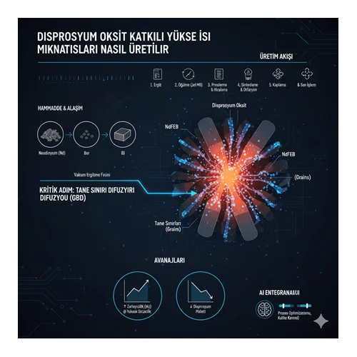Disprosyum Oksit Katkılı Yüksek Isı Mıknatısları Nasıl Üretilir