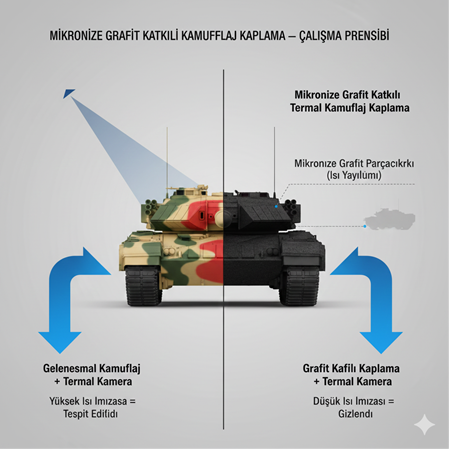 Mikronize Grafit Katkılı Kamuflaj Kaplamalar