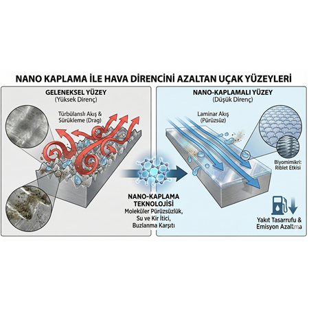 Nano Kaplama ile Hava Direncini Azaltan Uçak Yüzeyleri