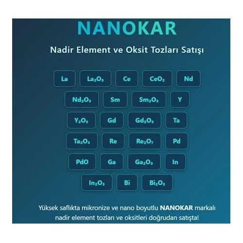 Nadir Element ve Oksit Tozları Satış Listesi