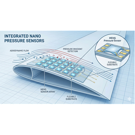 Uçak Kanatlarına Entegre Nano Basınç Sensörleri