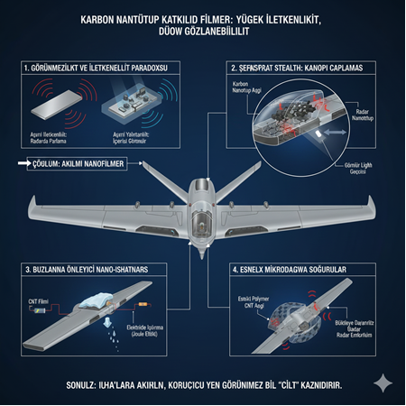 Karbon Nanotüp Katkılı Filmler: Yüksek İletkenlik, Düşük Gözlenebilirlik.