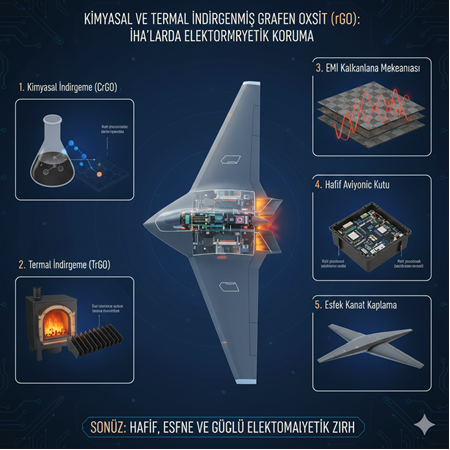 Kimyasal ve Termal İndirgenmiş Grafen Oksit (rGO): İHA'larda Elektromanyetik Koruma.