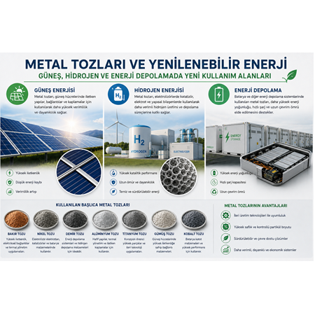 Metal Tozları ve Yenilenebilir Enerji: Güneş, Hidrojen ve Enerji Depolamada Yeni Kullanım Alanları