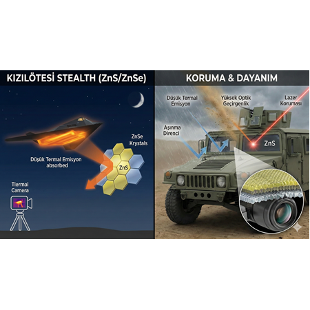 Çinko Sülfür/Selenür (ZnS/ZnSe): Kızılötesi Stealth ve Koruma.