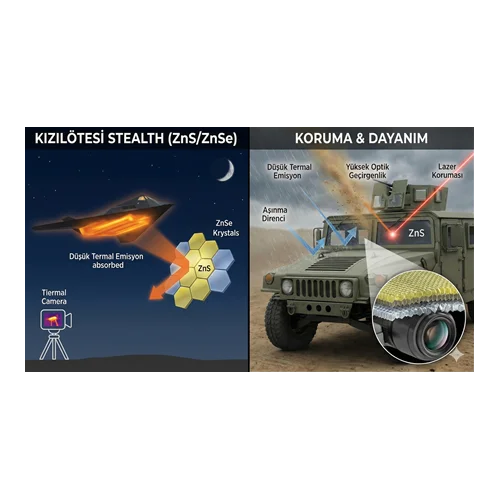 Çinko Sülfür/Selenür (ZnS/ZnSe): Kızılötesi Stealth ve Koruma.