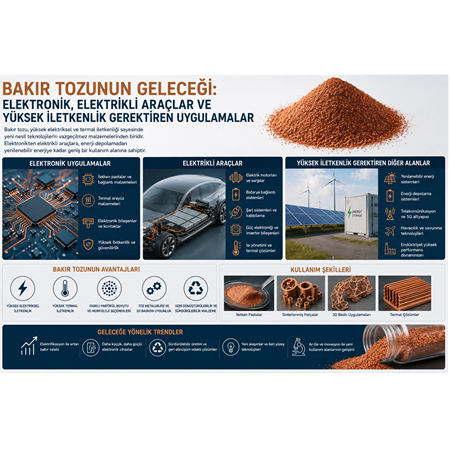 Bakır Tozunun Geleceği: Elektronik, Elektrikli Araçlar ve Yüksek İletkenlik Gerektiren Uygulamalar