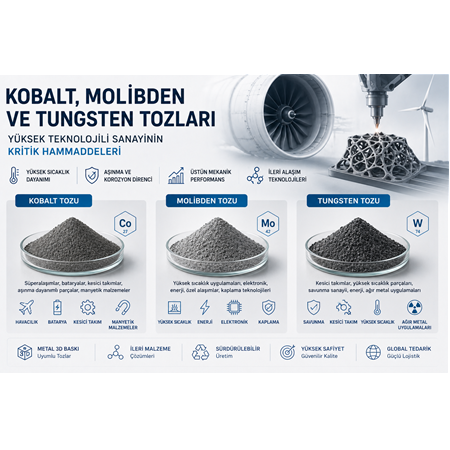 Kobalt, Molibden ve Tungsten Tozları: Yüksek Teknolojili Sanayinin Kritik Hammaddeleri