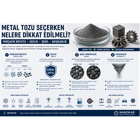 Metal Tozu Seçerken Nelere Dikkat Edilmeli? Parçacık Boyutu, Saflık, Şekil ve Akışkanlık