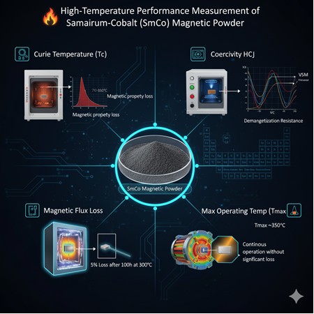 Samarium-cobalt (SmCo) manyetik tozların yüksek sıcaklık performansı nasıl ölçülür?