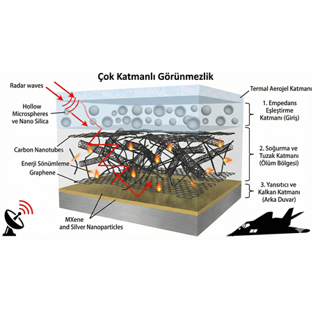 Çok Katmanlı Görünmezlik: Farklı Nanomalzeme Katmanlarının Birleşimi.