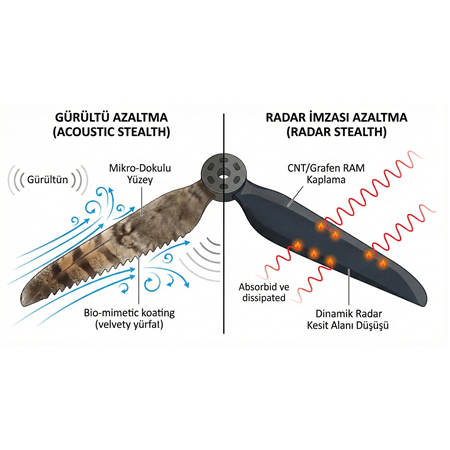 İHA Pervanelerinde Stealth Kaplamalar: Gürültü ve Radar İmzası Azaltma.