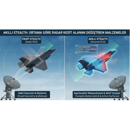 Akıllı Stealth: Ortama Göre Radar Kesit Alanını Değiştiren Malzemeler.