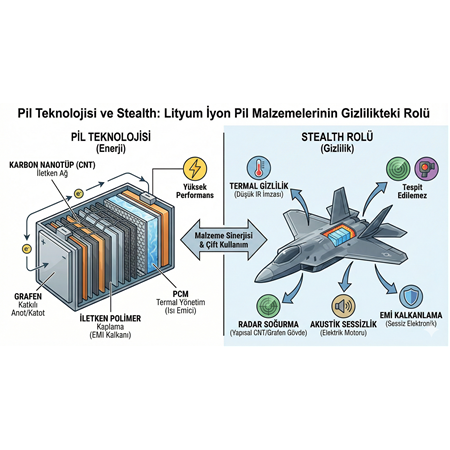 Pil Teknolojisi ve Stealth: Lityum İyon Pil Malzemelerinin Gizlilikteki Rolü.