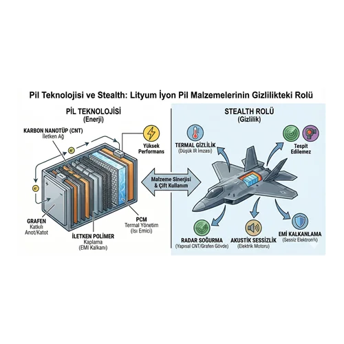 Pil Teknolojisi ve Stealth: Lityum İyon Pil Malzemelerinin Gizlilikteki Rolü.