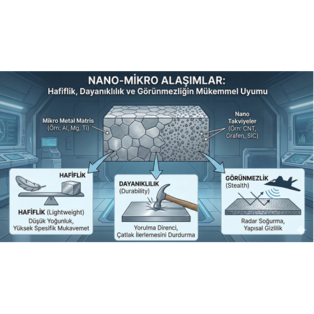 Nano-Mikro Alaşımlar: Hafiflik, Dayanıklılık ve Görünmezliğin Mükemmel Uyumu.