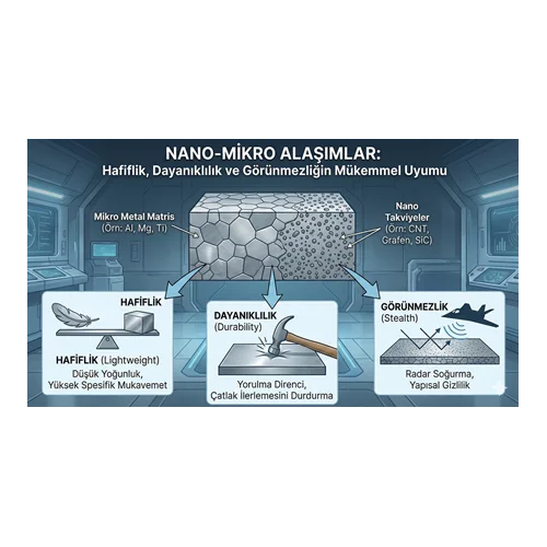 Nano-Mikro Alaşımlar: Hafiflik, Dayanıklılık ve Görünmezliğin Mükemmel Uyumu.