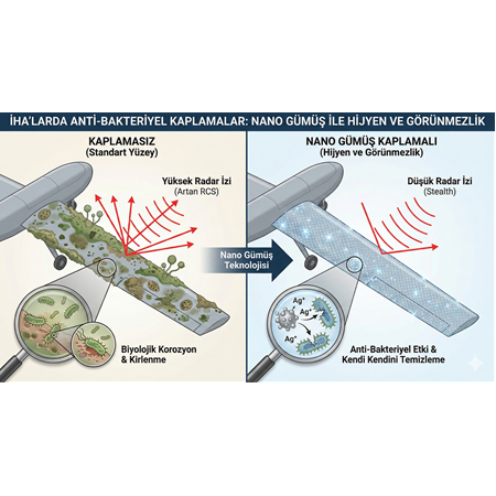 İHA'larda Anti-Bakteriyel Kaplamalar: Nano Gümüş ile Hijyen ve Görünmezlik.